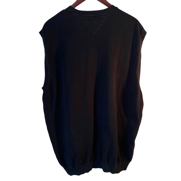 Tommy Hilfiger Size XL Knit Sweater Vest Argyle Black Grey and White - Picture 3 of 3
